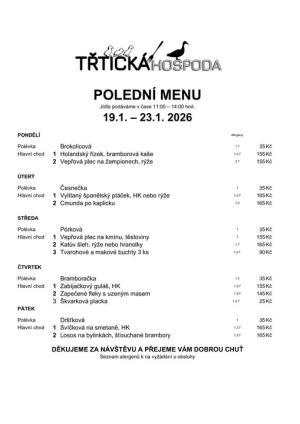 ≈ Hospoda - Jídelní lištek - 19. - 23. 1. 2026 1